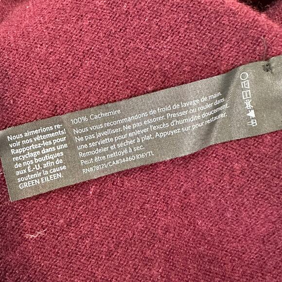COPY - Eileen Fisher 100% Cashmere Funnel Mock Neck Sweater, Burgundy - Picture 10 of 10